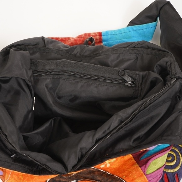 Shoreline Virginia Beach Orange With Peace Signs‎ Large Tote Bag - Picture 10 of 16